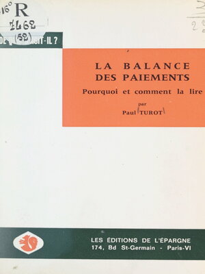 cover image of La balance des paiements